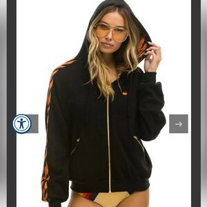 Aviator Nation Tiger Zip Up Hoodie Sweathshirt